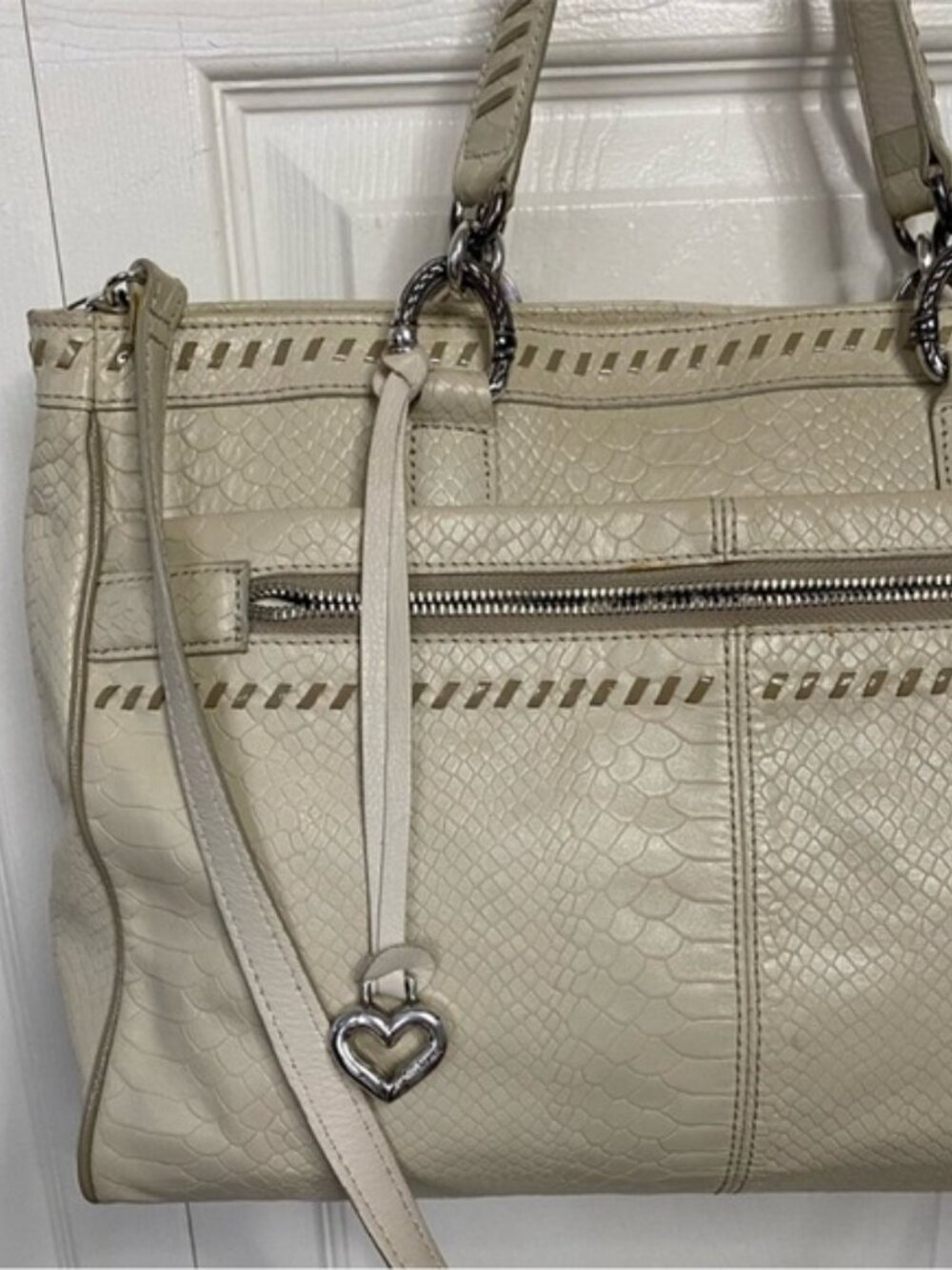 Brighton Handbag Purse Pyton Lace Collection Snake Skin Leather Shoulder Bag - Picture 6 of 15